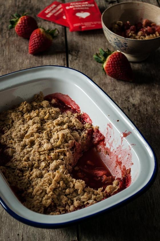 Foto em destaque de Crumble de Morangos